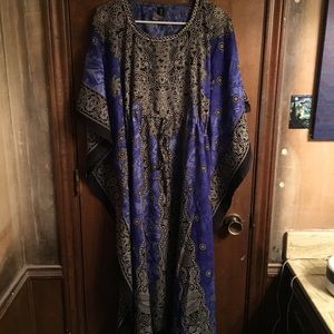 Blue caftan with gold embellishments